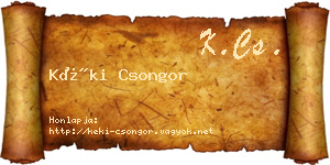 Kéki Csongor névjegykártya